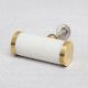 White Round Stone Gold Cabinet Knobs